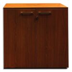 Armoire mélaminée EMMA 2 portes, hauteur 100cm. Coloris Blanc/Noisetier