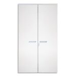 Armoire mélaminée EMMA 2 portes, hauteur 198cm. Coloris Blanc/Blanc