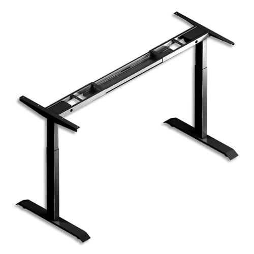 452149_d1-1.jpg Bureau électrique 4 pieds ULRIC 160x80 cm. Hauteur 73cm. Plateau mélaminé 25mm Blanc et piètement noir – Image 1