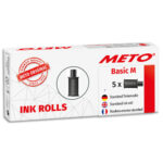 METO Pack de 5 rouleaux encreurs pour Meto Basic M 2 lignes