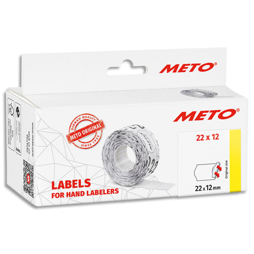452199_d1-1.jpg METO Boîte de 6 rouleaux étiquettes Meto 22x12mm blanches sinusoïdales adhésif permanent – Image 1