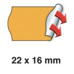 METO Boîte de 6 rouleaux étiquettes Meto 22x16mm fluo orange sinusoïdales adhésif permanent