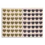 CLEOPATRE Sachet de 18 planches de gommettes cœur or et argent: 9 planches or, 9 planches argent.