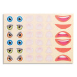 CLEOPATRE Pochette de 20 feuilles de gommettes visages. 720 gommettes.