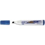 BIC Marqueur Velleda 1751 ECOlutions effaçable à sec tableau blanc.Pointe biseautée moyenne.Coloris bleu