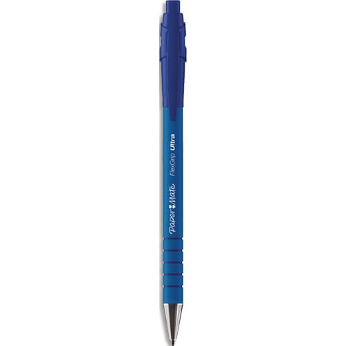 457148_d1.jpg PAPERMATE Stylo bille Flexgrip pointe moyenne rétractable encre Bleue corps caoutchouc – Image 1
