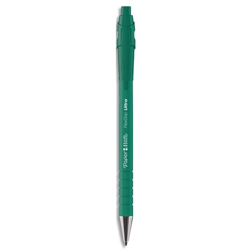 457164_d1.jpg PAPERMATE Stylo bille Flexgrip pointe moyenne rétractable encre Verte corps caoutchouc – Image 1