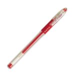 PILOT Stylo à bille pointe fine encre gel Rouge corps plastique avec grip caoutchouc et capuchon G1 GRIP
