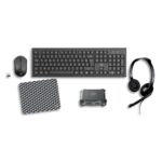 MOBILITY LAB Kit 5en1 composé de Souris sans fil-Clavier ss fil-Hub USB-Casque Jack 3,5mm-Tapis de Souris