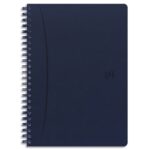 OXFORD Carnet SIGNATURE format A5 couverture souple à spirale 160 pages lignées 7mm. Coloris bleu