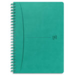 OXFORD Carnet SIGNATURE format A5 couverture souple à spirale 160 pages lignées 7mm. Coloris turquoise
