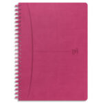 OXFORD Carnet SIGNATURE format A5 couverture souple à spirale 160 pages quadrillées 5x5. Coloris fuchsia