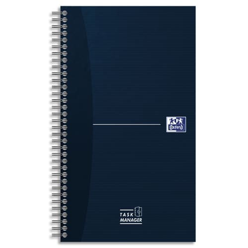 457944_d1-1.jpg OXFORD Cahier TASK MANAGER spirale, couverture carte 230 pages spécifiques 14,1x24,6cm. Coloris bleu – Image 1
