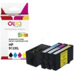 OWA Pack de 4 cartouches compatibles jet d'encre HP 912XL K10541OW