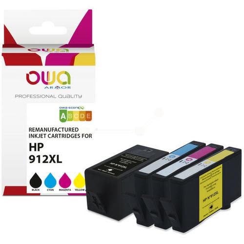 458316_d1-1.jpg OWA Pack de 4 cartouches compatibles jet d'encre HP 912XL K10541OW – Image 1