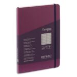 FABRIANO Carnet ECOQUA PLUS A5 couverture souple 80 pages quadrillées. Coloris lie de vin