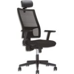 NOWY STYL Siège SQUARE noir, dossier en résille et assise tapissée non feu, mécanisme synchrone