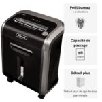 FELLOWES Destructeur de documents 79ci, coupe croisée, P-4, 4x38mm, 16 feuilles, 23 litres, 4679001 – Image 2