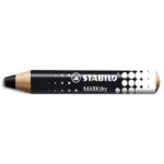 STABILO Marqueur bois MARKdry pour tableaux blanc. Effaçable à sec sur surfaces lisses non poreuses Noir