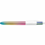 BIC Stylo bille 4 couleurs rétractable Irisé. Pointe Moyenne (1,0 mm) - Corps effet métallisé nuancé – Image 2