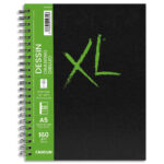 CANSON Carnet de 60 feuilles XL BOOK DESSIN. Fomat A5, 160 grammes, grain léger. Spirale grand côté