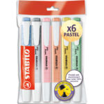 STABILO Ecopack de 6 surligneurs STABILO swing cool PASTEL