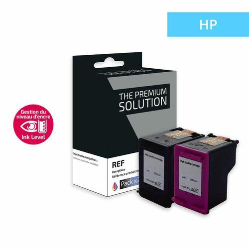 460523_d1-1.jpg THE PREMIUM SOLUTION Pack compatible jet d'encre noir + 3 couleurs HP305XXL HP6ZD17AE – Image 1