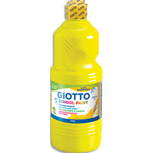 460645_d1-1.jpg GIOTTO Flacon d'1 litre de gouache liquide de couleur jaune ultra lavable – Image 1