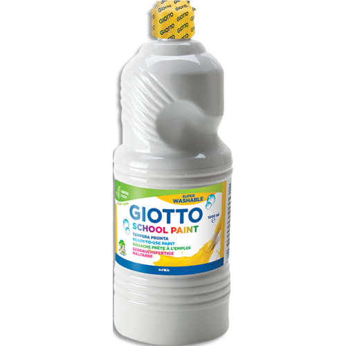 460659_d1-1.jpg GIOTTO Flacon d'1 litre de gouache liquide de couleur blanc ultra lavable – Image 1