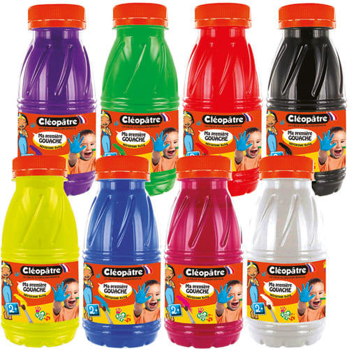 460963_d1-1.jpg CLEOPATRE Schoolpack de peinture au doigt, Ma Première Gouache Baby et pinceaux, dès 2 ans, 8 x 250 ml – Image 1