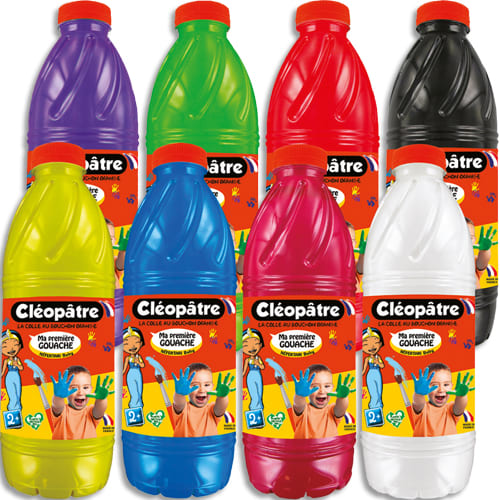 460964_d1-1.jpg CLEOPATRE Schoolpack de peinture au doigt, Ma Première Gouache Baby et pinceaux, dès 2 ans, 8 x 1 litre – Image 1