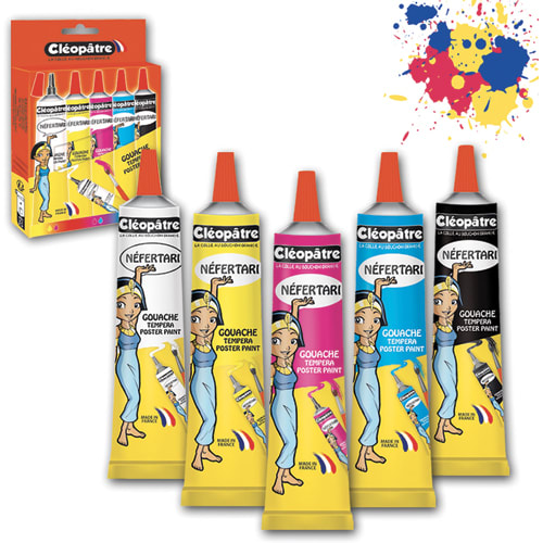 460973_d1-1.jpg CLEOPATRE Lot de 5 tubes de gouache 30 ml, couleurs assorties, offre made in France – Image 1