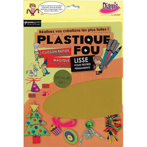 461481_d1-1.jpg OZ INTERNATIONAL Pochette de 7 feuilles A4 de plastique dingue DIAM'S métallisé or – Image 1