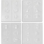 GRAINE CREATIVE Lot de 4 moules - Plaques thermoformées de 3 moules en deux parties pour faire des gommes
