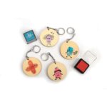 GRAINE CREATIVE Lot de 10 porte-clés de forme ronde à personnaliser à l'infini