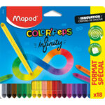 MAPED 18 crayons de couleur COLOR'PEPS INFINITY, mine infinie, en pochette carton - France - FORMAT PROMO