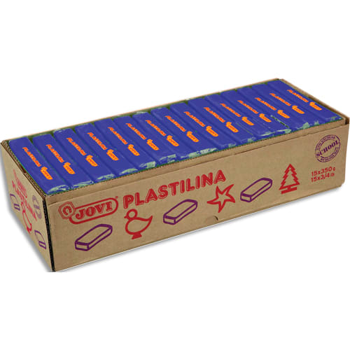 462274_d1-1.jpg JOVI Plastilina, boîte de 15 x 350 grammes de pâte à modeler végétale couleur bleu foncé – Image 1