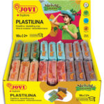 JOVI Plastilina, présentoir de pâte à modeler 18 x 50 gr, couleurs naturel (3 unités x 6 couleurs)