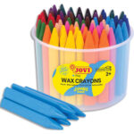 JOVI Jumbo Esay Grip, pot de 72 craies à la cire triangulaire, couleurs assorties