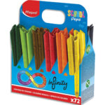MAPED Schoolpack de 72 crayons de couleur INFINITY. Ne se taille pas. Corps creux et pointe biseautée