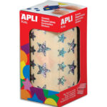 APLI KIDS Boîte de gommettes étoiles holographiques 12,5 et 19,5 mm