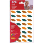 APLI KIDS Pochette de 6 feuilles (384 u) de gommettes enlevables feuilles d'arbres
