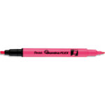 PENTEL Surligneur ILLUMINA FLEX bi-pointe 2,5/4,2mm. Coloris rose