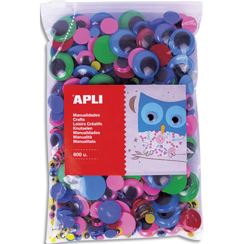 463129_d1-1.jpg APLI KIDS Sachet de 600 yeux adhésifs couleurs assorties – Image 1