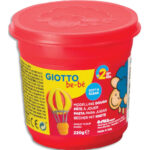 GIOTTO BE-BE Pot de 220 grammes de pâte à jouer couleur rouge, livré par lot de 8