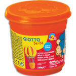GIOTTO BE-BE Pot de 220 grammes de pâte à jouer couleur orange, livré par lot de 8