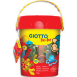 GIOTTO BE-BE Seau de 66 accessoires pour pâtes à jouer, couleurs et formes assorties