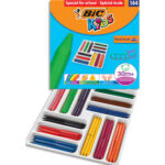 BIC KIDS Plastidecor Craies de Coloriage triangle - Couleurs Assorties, Classpack de 144