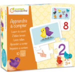 AVENUE MANDARINE Boîte puzzle thème apprendre à compter 10 puzzles de 3 pièces, bords arrondis