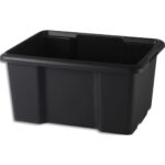 SUNDIS Bac de rangement noir superposable empilable France matière recyclée 15L 38xh19,5x29cm